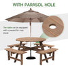 Outdoor Wooden Picnic Table Bench Furniture Set Garden Patio Pub Chair 6 8 Seats