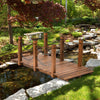 5 FT Outdoor Garden Wooden Arch Bridge Decorative Pond Footbridge Stained Finish