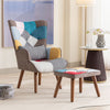 Patchwork Chair, Accent Armchair with Ottoman Single Sofa Chair with Footstool