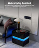 LED Bedside Table Cabinet 2 Drawers High Gloss Front Nightstand Storage Unit UK