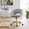 Oval Velvet Office Chair Home Study Armchair Adjustable Seat Breathable Backrest