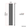 Vertical Radiator 1800 Black Flat Panel Central Heating Tall Upright Modern Rads