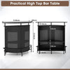Industrial Bar Table Home Bar Kitchen Countertop Table W/ Storage Shelves