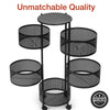 6 Tier Kitchen Rotating Storage Trolley Cart Utility Vegetable Mobile Shelf Rack
