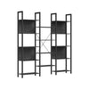 Large Industrial Bookcase Bookshelf Storage Shelves Metal Frame Black
