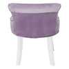 Light Purple Velvet Stool Dressing Table Chair Dining Seat with White Wood Legs