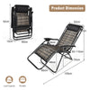 Set of 2 Zero Gravity Chairs Rattan Folding Sun Lounger Reclining Chair W/Pillow