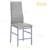 4x Grey Faux Leather Dining Chairs&Round Tempered Glass Golden Legs Dining Table