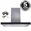 90cm Stainless Steel Linear Touch Control Cooker Hood Fan & 1m Ducting Kit