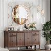 Round Wall Decorating Mirror with Glass Piece Accent Mirror for Home Decor 23.6“