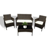 4 Piece Rattan Garden Furniture Sofa Set Table Chair Outdoor Wicker Conservatory