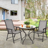4 Pcs Garden Folding Chairs with Ergonomic Armrests-Grey