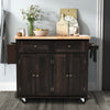 Rolling Sideboard Storage Cabinet Kitchen Cupboard with Drawers Home Living Room