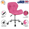 Computer Desk Chair Office Cushioned Chair Chrome Legs Swivel Fabric/PU/Velvet