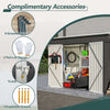 Garden Shed Pent Roof 4X8FT Metal Free Foundation Base Storage House Anthracite