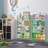 Green 4-Tier Wall Mounted Children Bookcase Display Bookshelf Storage Unit Rack
