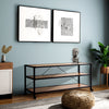 4ft Long Console Table Industrial 3 Tier Display Shelf Storage Rack with Wheels