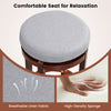2X Counter Height Stool Rubber Wood Swivel Bar Stool w/Padded Cushion Gray&Brown