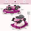 4-in-1 Baby Walker Foldable Activity Push Walker w/ Adjustable Height & Speed