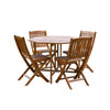 Garden Gear 4 Seat Acacia Wood Dining Set Outdoor Dining Foldable Table & Chairs