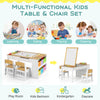 2-in-1 Kids Art Table and Easel Set w/ Liftable Tabletop-Natural