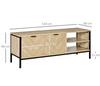 Industrial TV Stand Rustic Metal Furniture Media Side Cabinet Storage Shelf Door