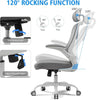 Magic Life Office Chair, Adjustable Desk Chair Flip-up Armrest Headrest - white