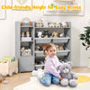 Kids Bookshelf Toy Storage Organizer w/ 8 Storage Boxes-Grey