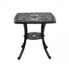 Vintage 62.5x 62.5cm Cast Aluminium Outdoor Garden Table w/Dia.4cm Umbrella Hole