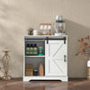 Sliding Barn Door Sideboard Storage Cabinet Coffee Bar TV Stand Farmhouse Style