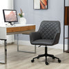 Vinsetto Home Office Chair Leather-Feel Fabric Swivel Chair with Armrests Grey