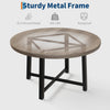 120cm Round Dining Table Industrial Wooden Kitchen Table for 4 to 6