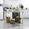 Kitchen Work Table Commercial Catering Bench Utility Stainless Steel Backsplash