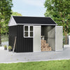 10ft x 8ft Metal Garden Shed Outdoor Bike Tool Storage House Dual Doors Lock UK