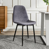 Dining Chairs 2/4PCS High Back Grey Velvet Padded Seat Kitchen Chair Office Home