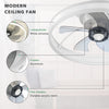 LED Ceiling Fan Light Dimmable Living Room Chandelier Lamp With Remote Control