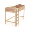 Single Kids Elevated Bed Frame Solid Wood Children Sleeping House High Bedstead