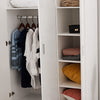 White 3 Door 3 Drawer Triple Wardrobe with Storage Shelves Hanging Rail Bedroom