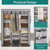 Fabric Canvas Wardrobe With Hanging Rail Shelving Clothes Storage Large Cupboard