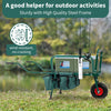 Fishing Trolley Single Wheel Folding Barrow Cart with Bag Adjustable Legs Green