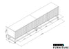 200cm Modular TV Unit | White Matt Fluted Doors | Gold Legs | Modern Cabinet