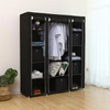 Portable Fabric Canvas Wardrobe Clothes Hanging Rail Shelves Storage Cupboard UK