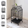 Metal Bird Cage Play Top Rolling Parrot Cage with Stand for Cockatiel Parakeets