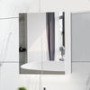 Bathroom Mirror Cabinet 2 Doors White Waterproof Wall Mounted Storage Wood