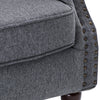Upholstered Linen Fabric Armchair Wingback Scallop Chair Rivet Lounge Sofa Seat