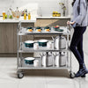 3 Tier Kitchen Hotel Trolley Stainless Steel with Wheels Bar Serving Catering UK