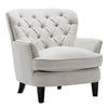 Chesterfield Accent Chairs Buttoned Back Linen Fabric Seats Armchair Single Sofa
