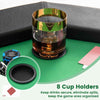 Foldable Poker Table for 8 Players Blackjack Texas Hold’em Table-Green