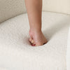 Modern Upholstered Accent Sofa Chair w/ Ottoman Sherpa Armchair Lounge Chair UK