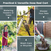 Outside Portable Water Hose Holder Garden Hose Reel Cart Water Hose Cart Silver